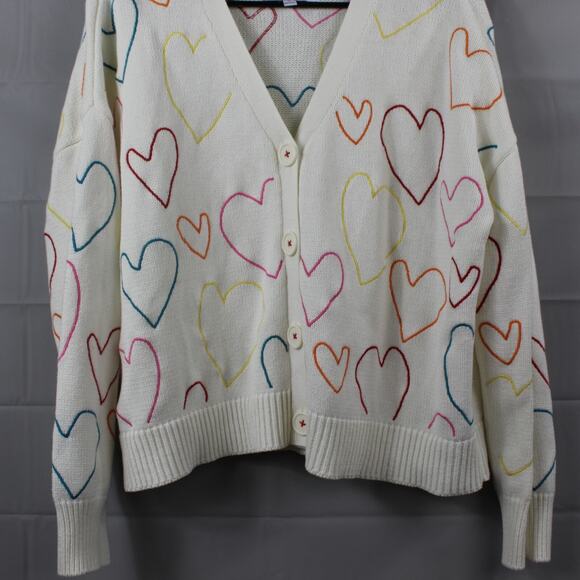 Kerri Rosenthal XOKR Sweater Women Small Rainbow Heart Artsy Whimsical Soft Girl - Picture 4 of 13